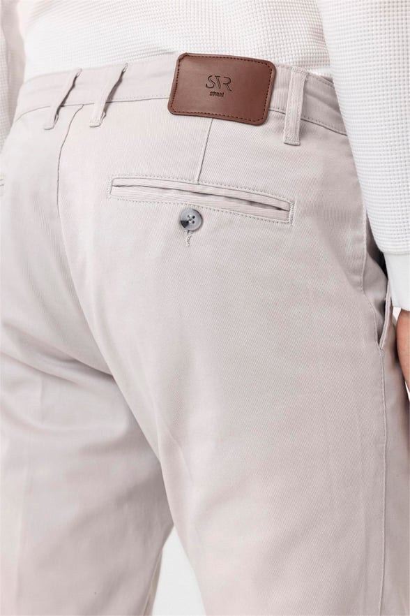 Gri Regular Armürlü Pantolon