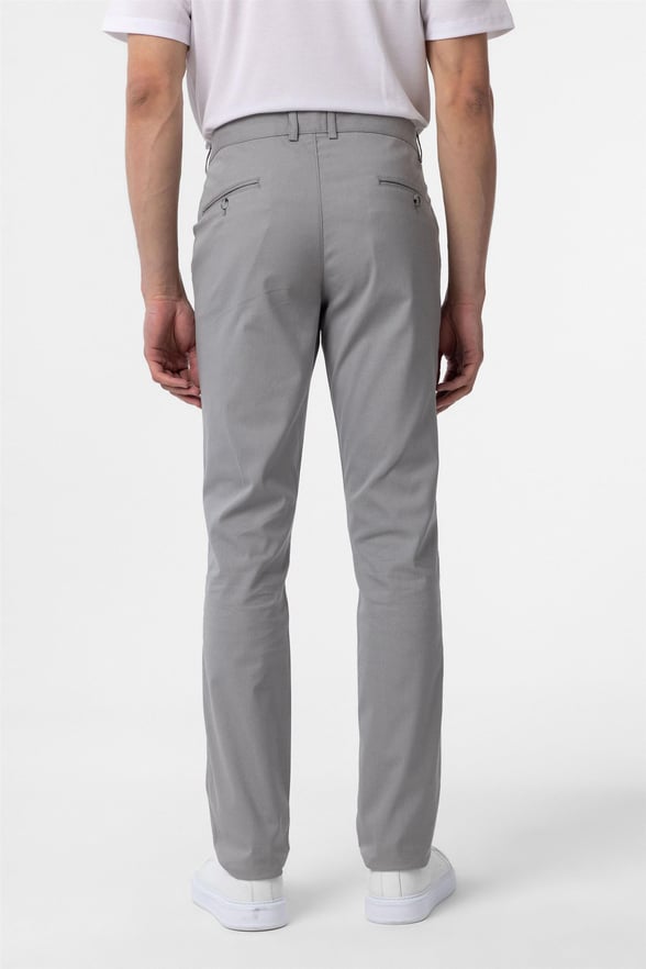 Gri Regular Armürlü Pantolon