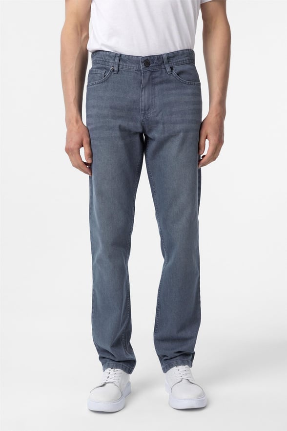 Gri Regular Denim Pantolon