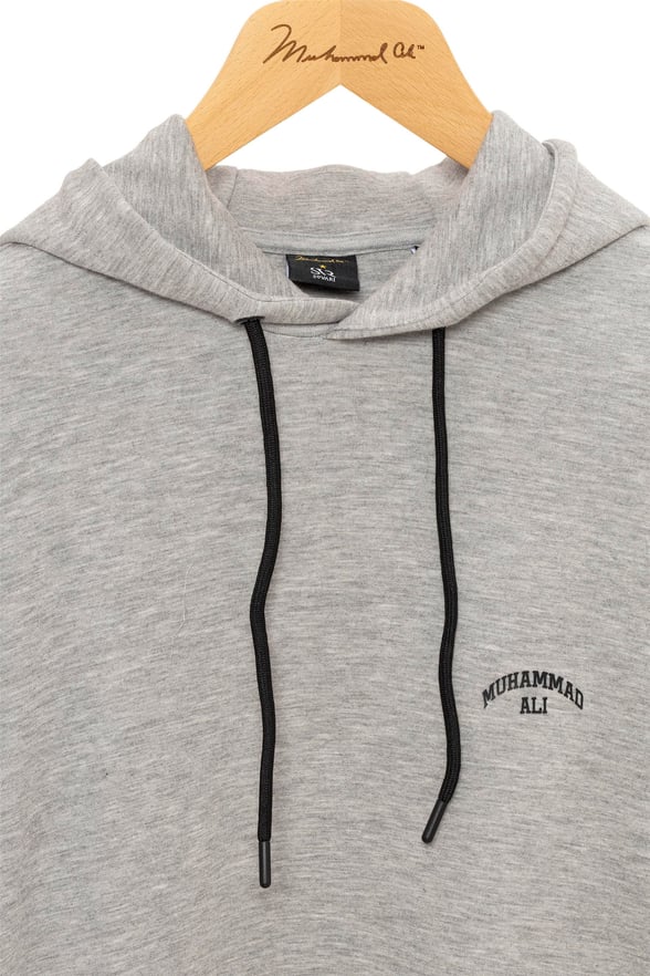 Gri Regular Düz Kapişonlu Yaka Sweatshirt