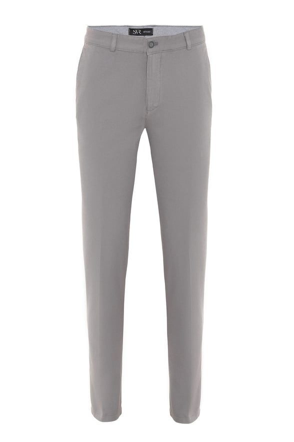 Gri Regular Düz Pantolon