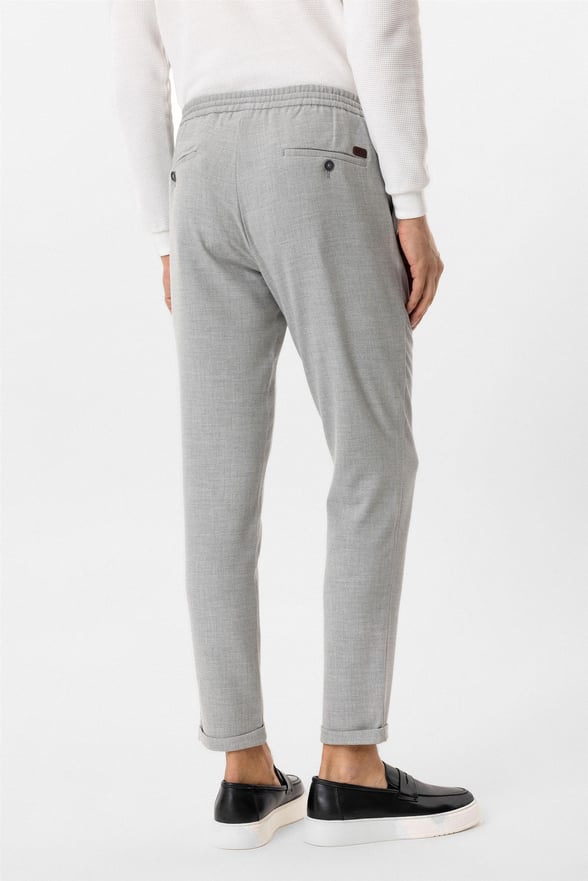 Gri Slim Armürlü Jogger Pantolon