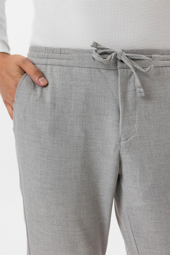 Gri Slim Armürlü Jogger Pantolon