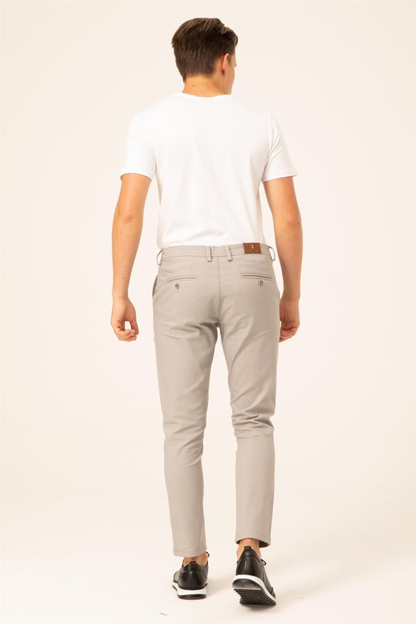 Gri Slim Armürlü   Pantolon