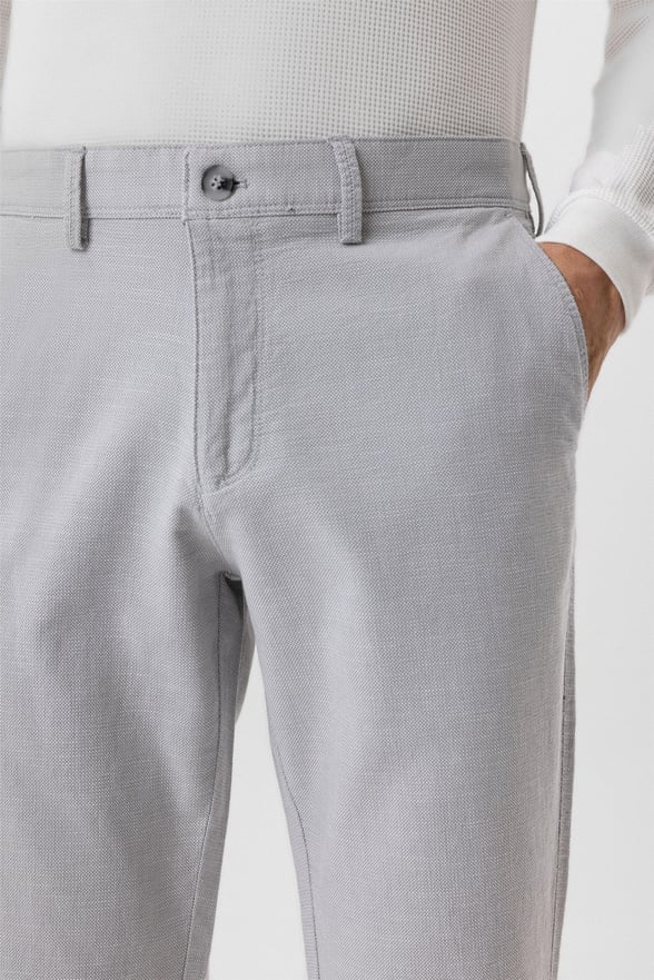 Gri Slim Armürlü Pantolon