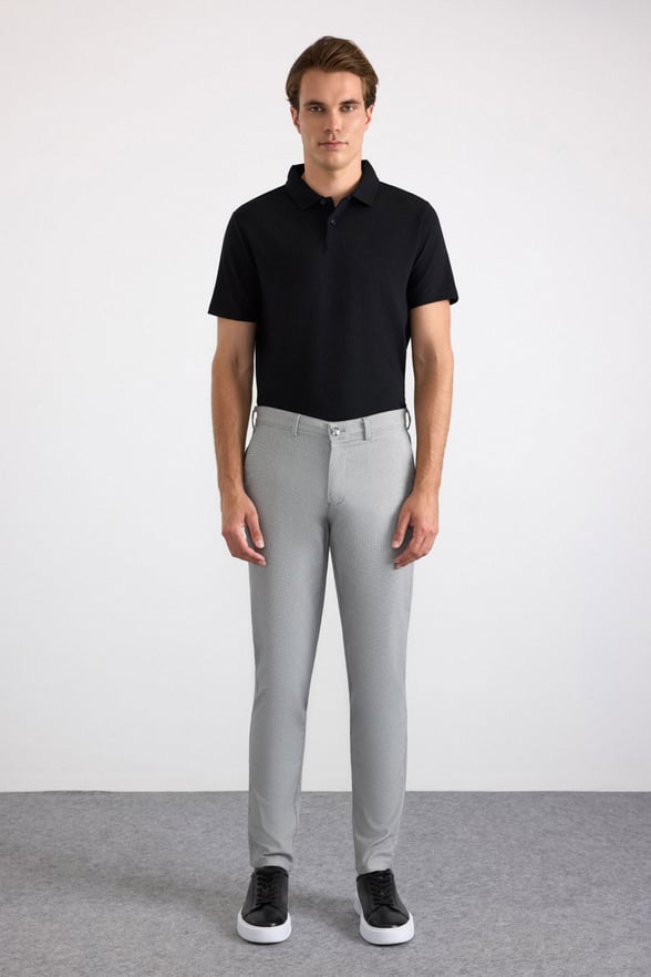 Gri Slim Casual Pantolon