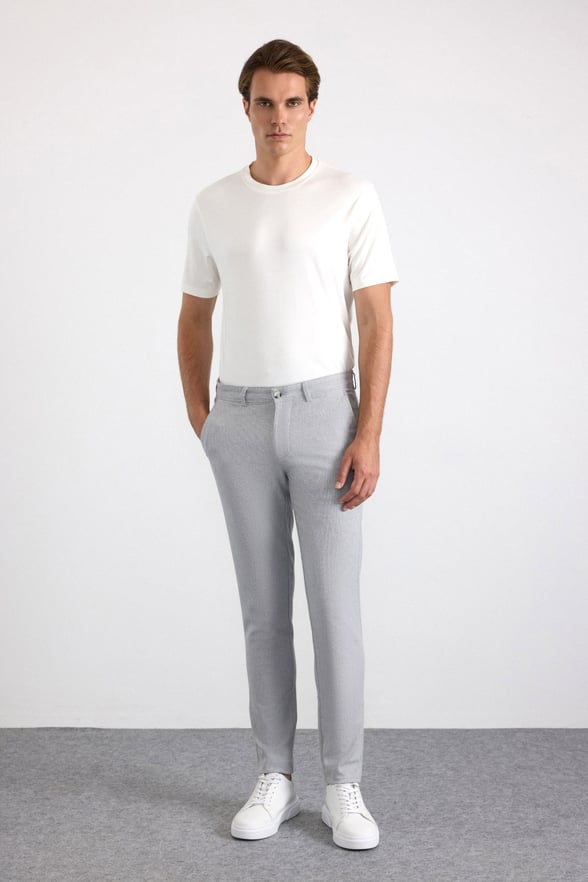Gri Slim Casual Pantolon