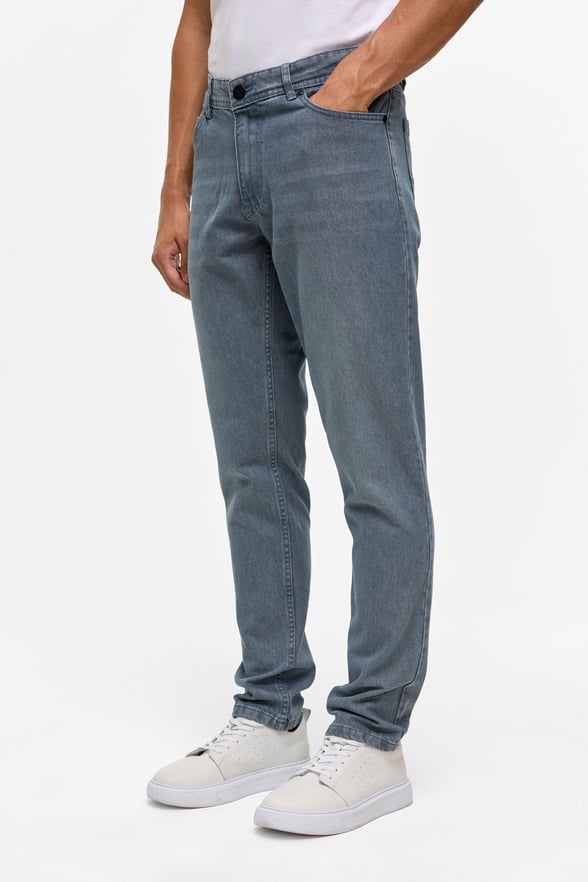 Gri Slim Denim Pantolon