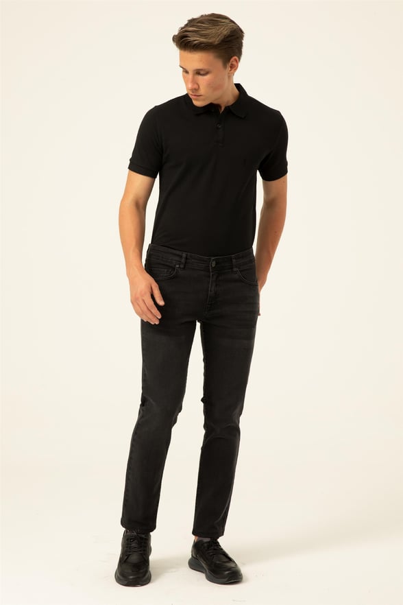 Gri Slim Denim   Pantolon