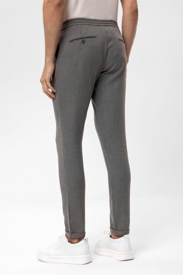 Gri Slim Desenli   Jogger Pantolon