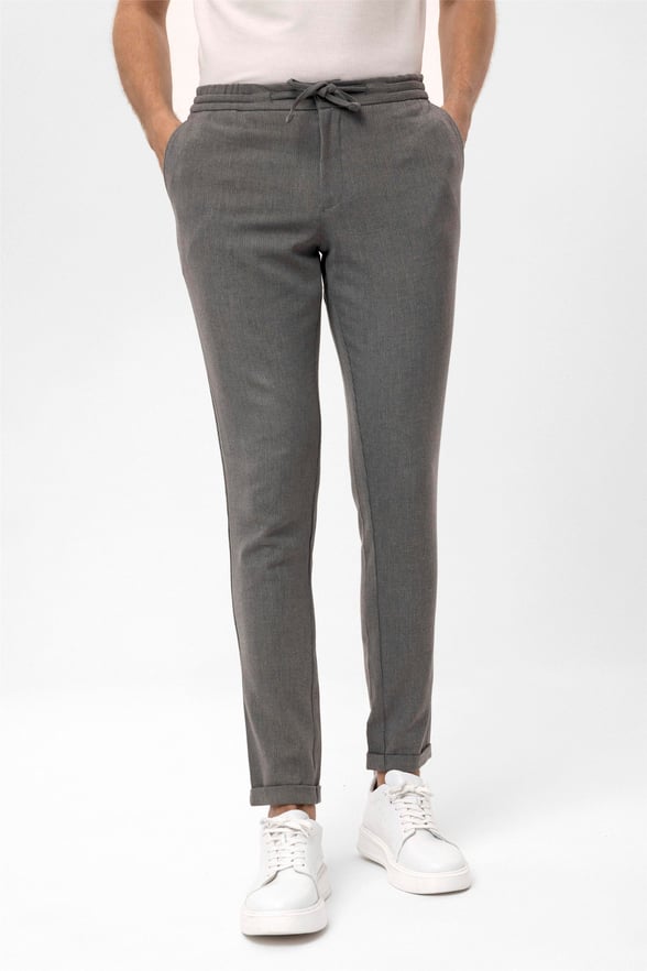 Gri Slim Desenli   Jogger Pantolon