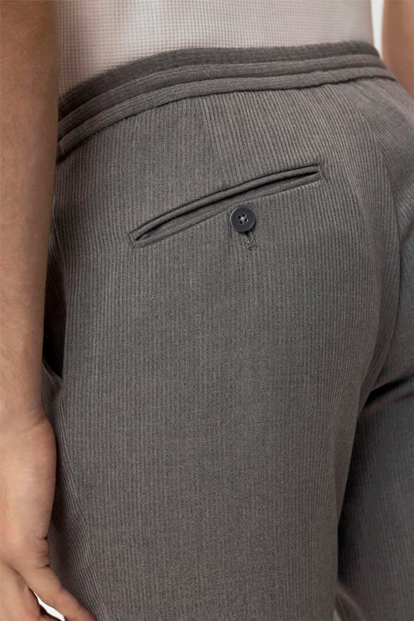 Gri Slim Desenli   Jogger Pantolon