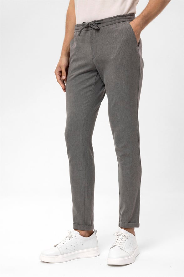 Gri Slim Desenli   Jogger Pantolon