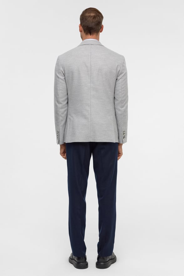 Gri Slim Desenli Mono Yaka 6 Drop Ceket