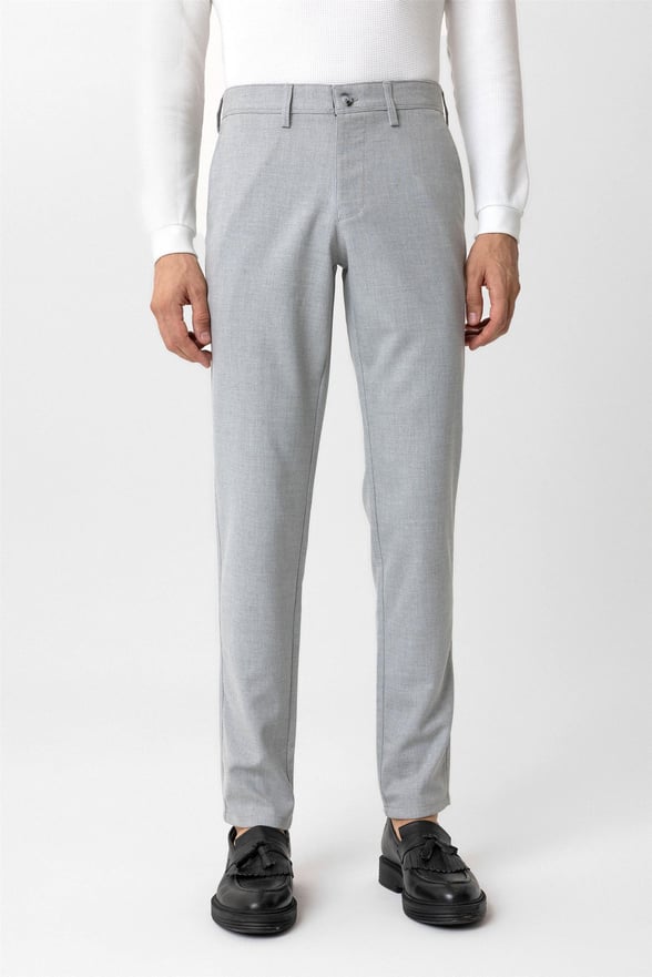 Gri Slim Desenli Pantolon