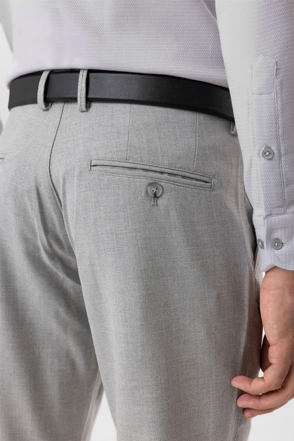 Gri Slim Desenli Pantolon