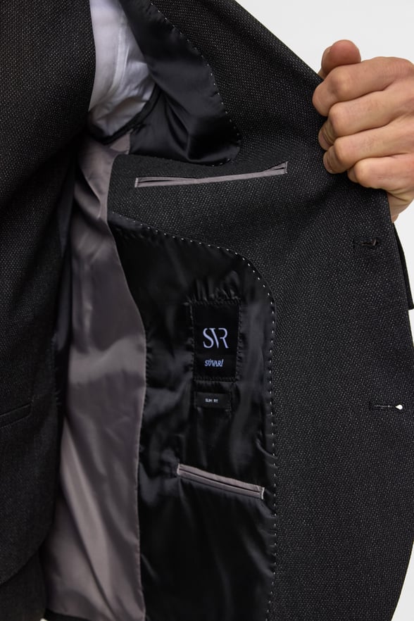 Gri Slim Desenli Sivri Yaka 6 Drop Yelekli Takım Elbise