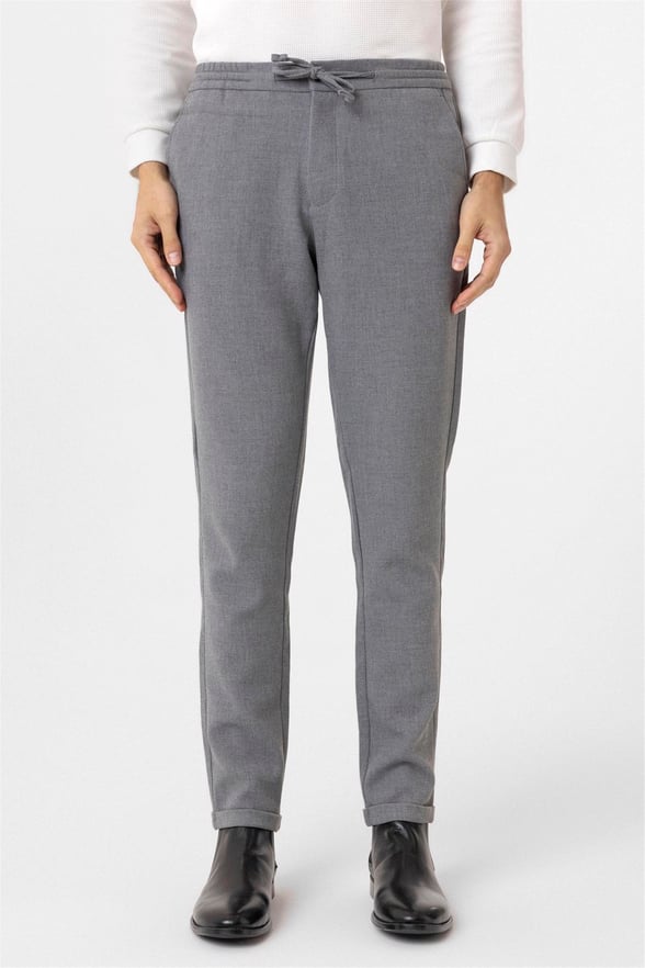 Gri Slim Düz Jogger Pantolon