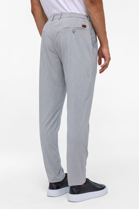 Gri Slim Düz Jogger Pantolon