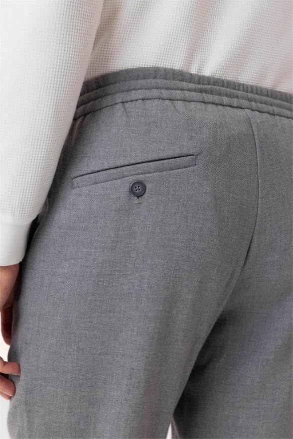 Gri Slim Düz Jogger Pantolon