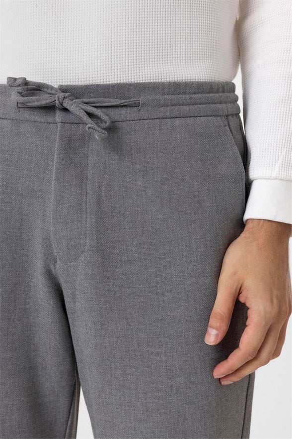 Gri Slim Düz Jogger Pantolon