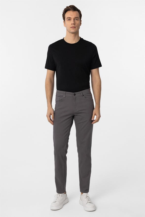 Gri Slim Düz Pantolon