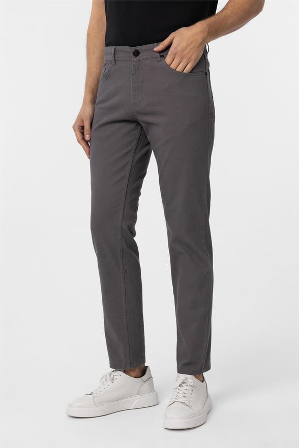 Gri Slim Düz Pantolon