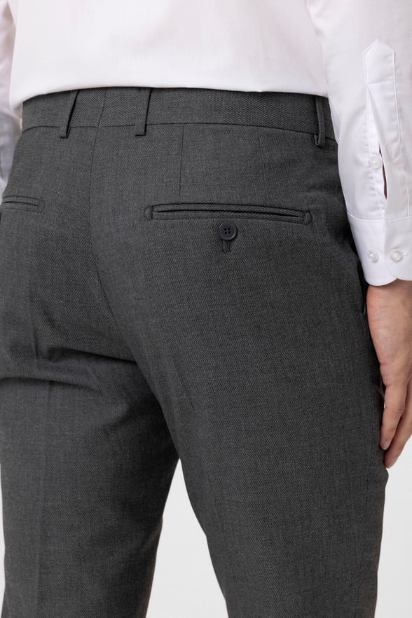 Gri Slim Fit Desenli Kumaş Pantolon