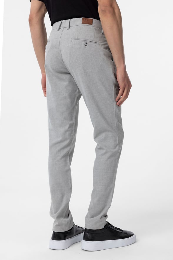 Gri Slim Fit Desenli Kumaş Pantolon