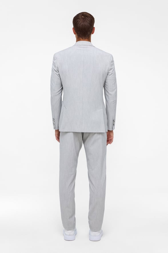 Gri Slim Fit Desenli Mono Yaka 6 Drop Spor Takım Elbise