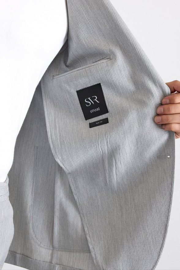 Gri Slim Mono Yaka Düz Torba Cep 6 Drop Spor Takım Elbise