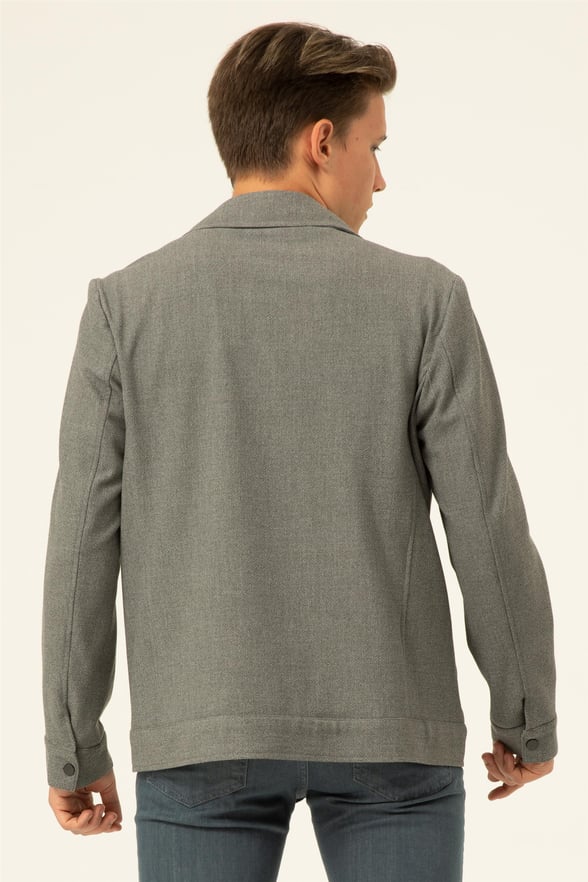 Gri Slim Süet   Mont