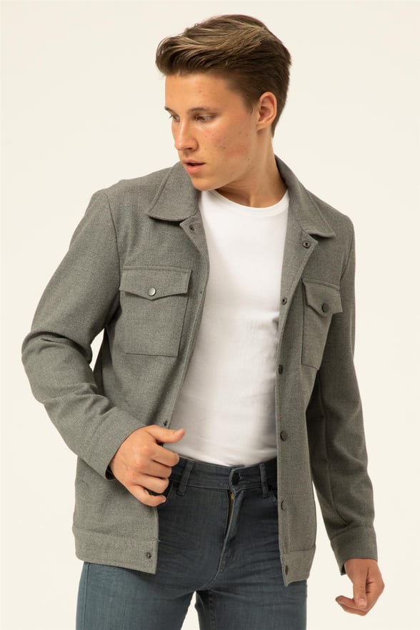 Gri Slim Süet   Mont