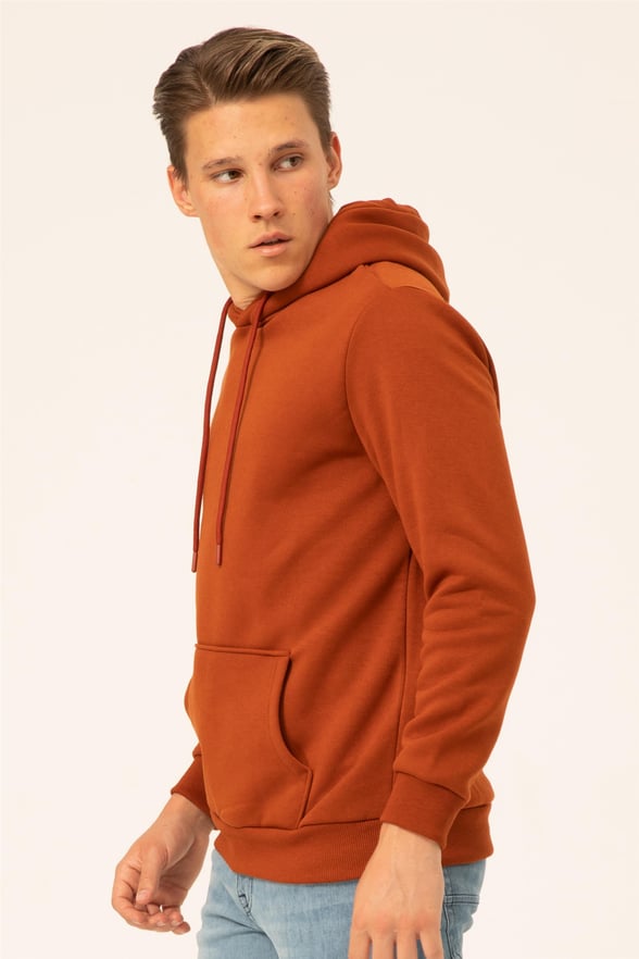 Gül Kurusu Regular Düz Kapişonlu Yaka  Sweatshirt
