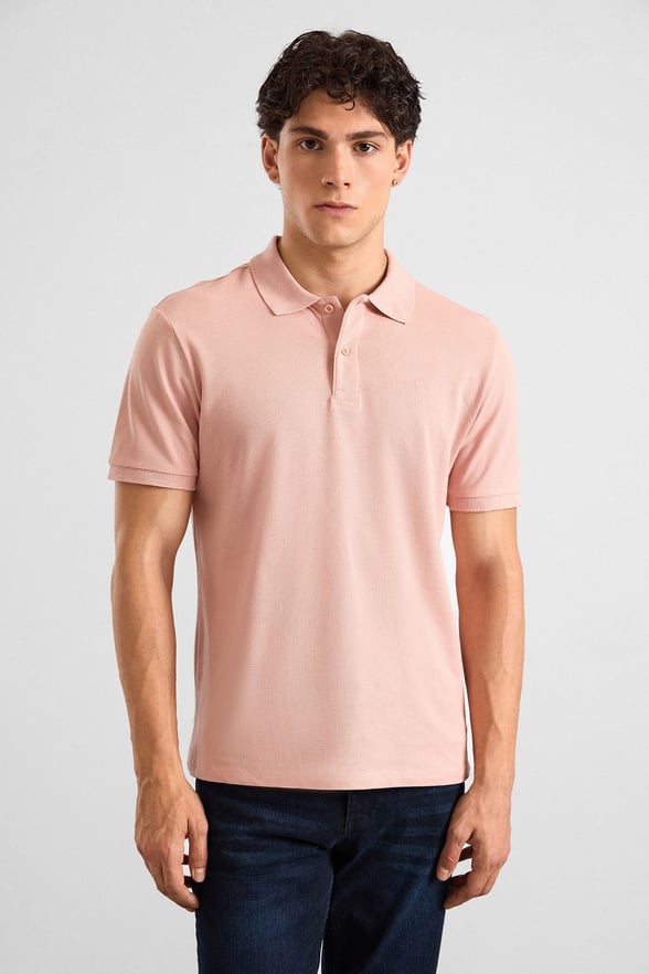 Gül Kurusu Regular Düz Polo Yaka Tişört