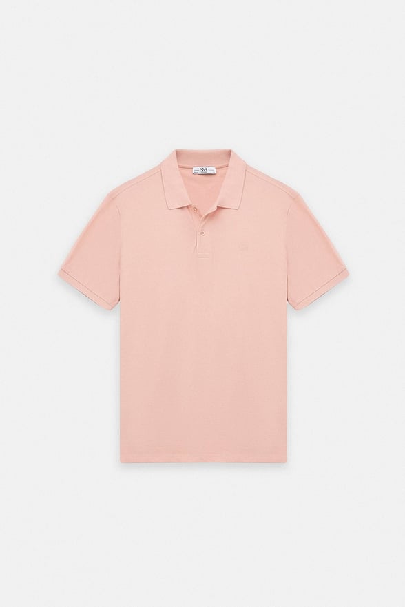 Gül Kurusu Regular Düz Polo Yaka Tişört