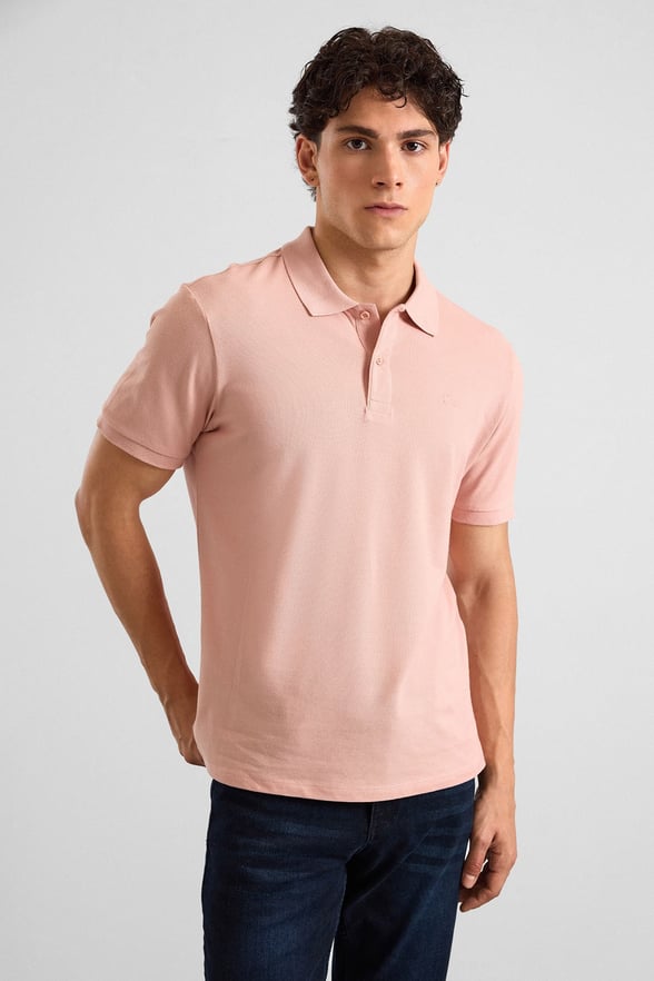 Gül Kurusu Regular Düz Polo Yaka Tişört