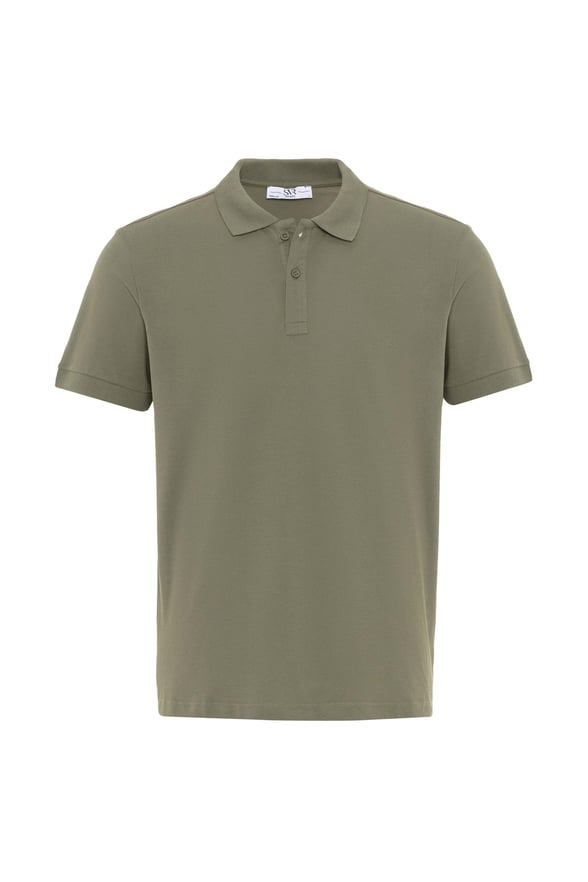 Haki Regular Armürlü Polo Yaka Tişört