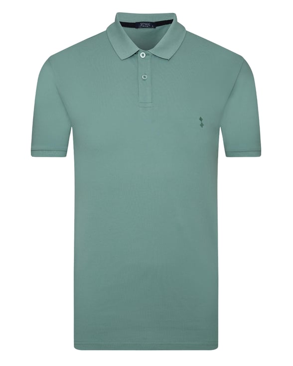 Haki Regular Armürlü Polo Yaka  Tişört