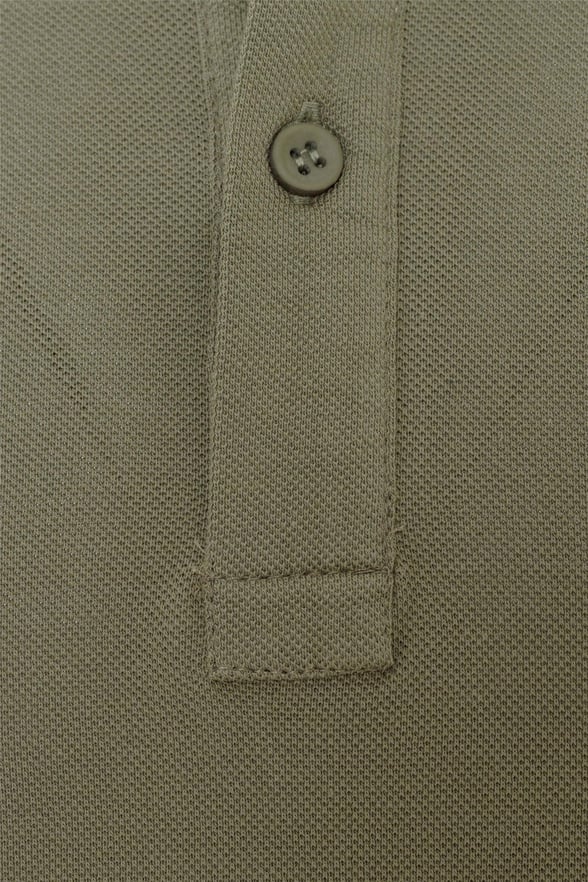 Haki Regular Armürlü Polo Yaka Tişört
