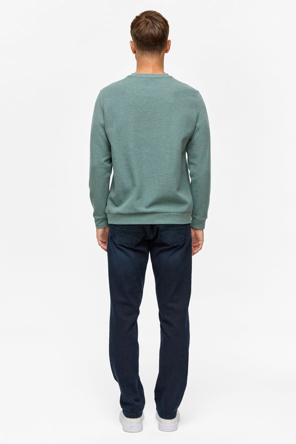 Haki Regular Düz Bisiklet Yaka Sweatshirt