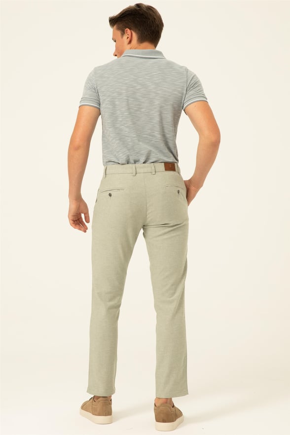 Haki Slim Armürlü   Pantolon