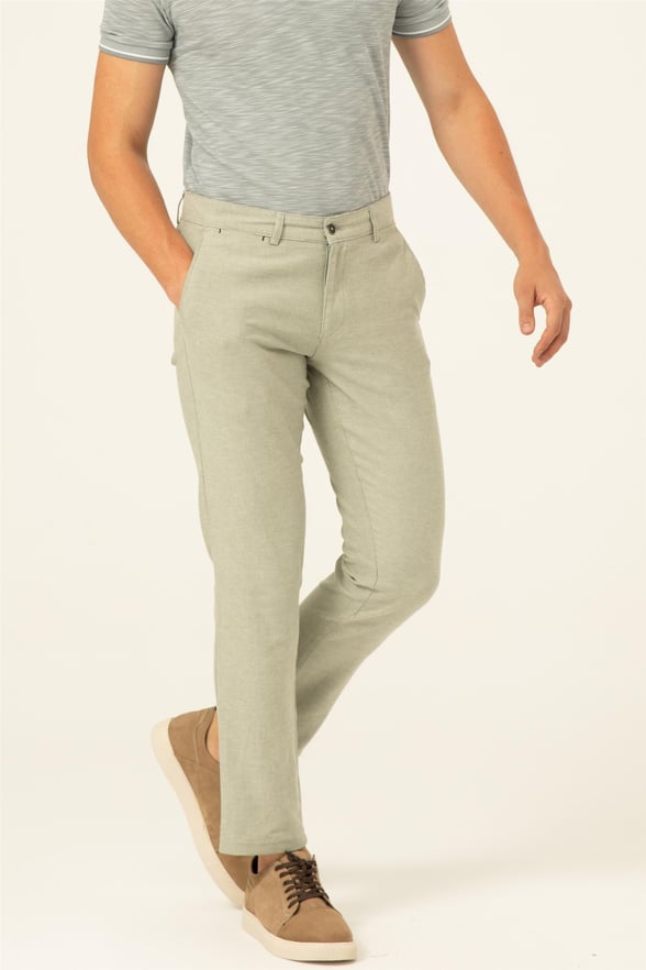 Haki Slim Armürlü   Pantolon