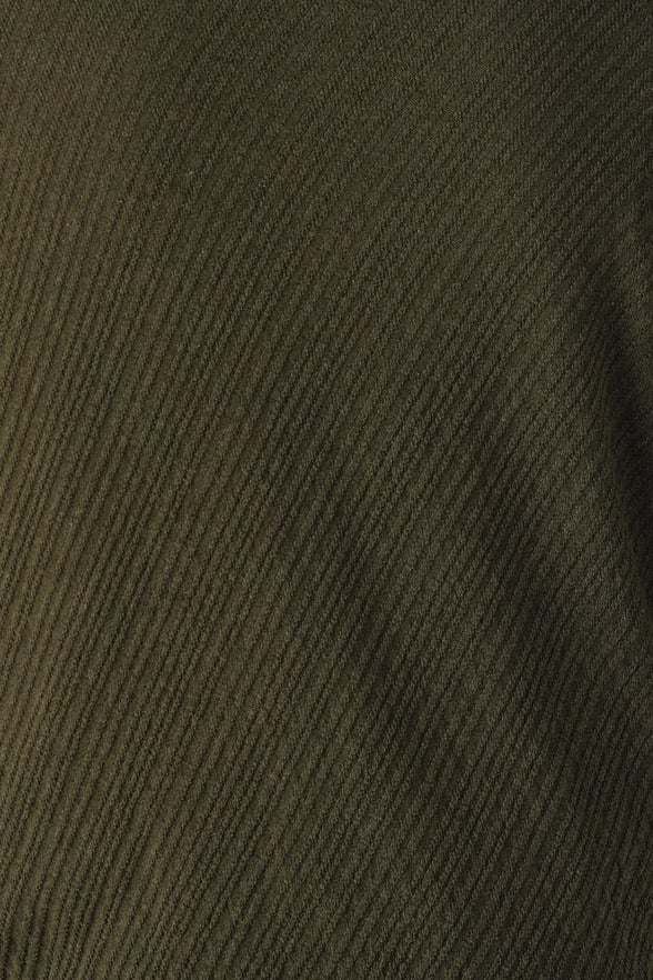 Haki Slim Fit Armürlü Bisiklet Yaka Triko Kazak