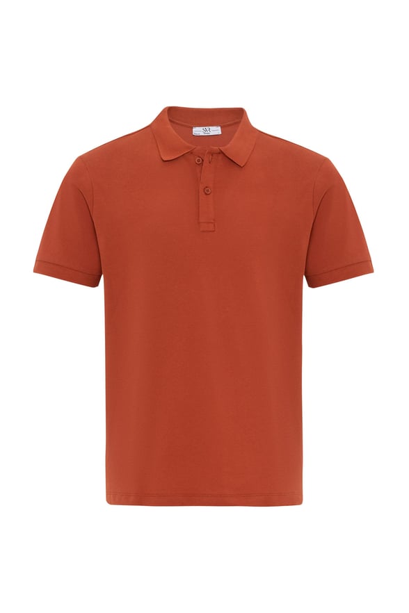 Kiremit Regular Armürlü Polo Yaka Tişört