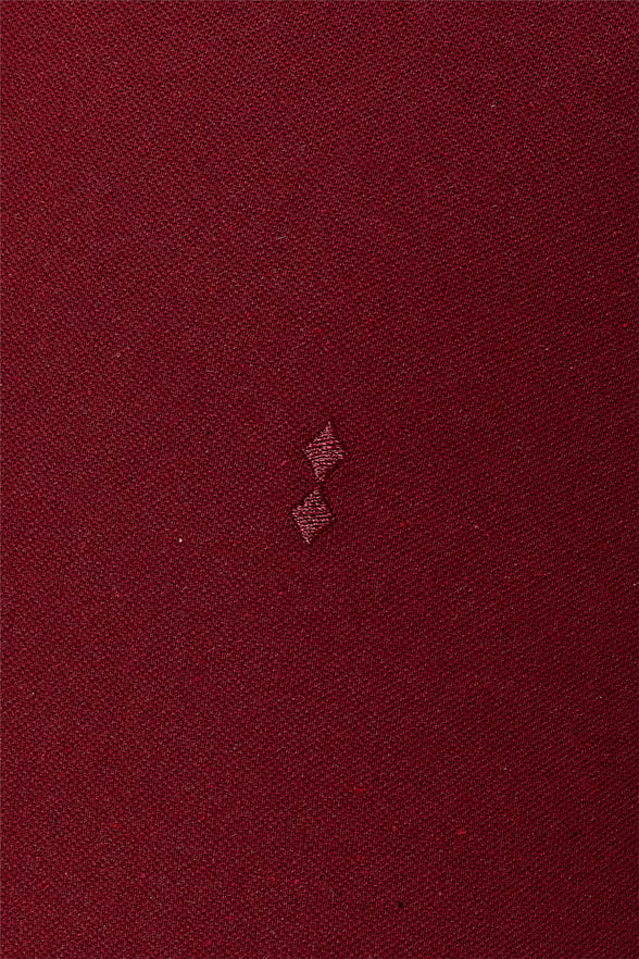 Koyu Bordo Regular Armürlü Polo Yaka  Tişört