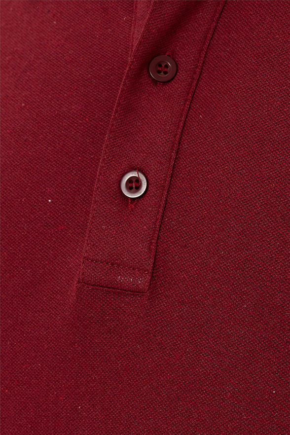 Koyu Bordo Regular Armürlü Polo Yaka  Tişört