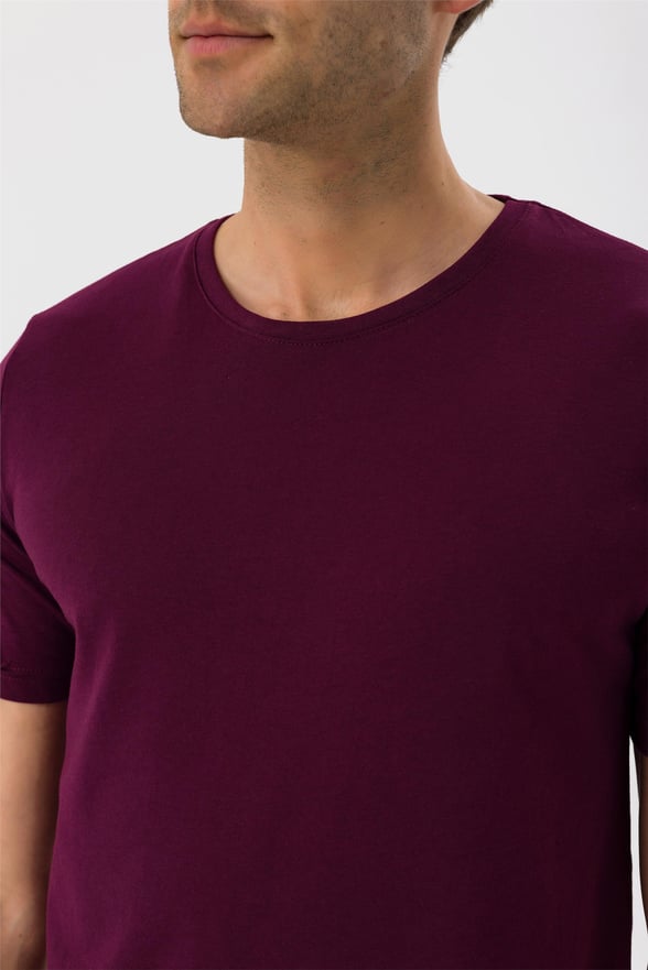 Koyu Bordo Regular Düz O Yaka  Tişört