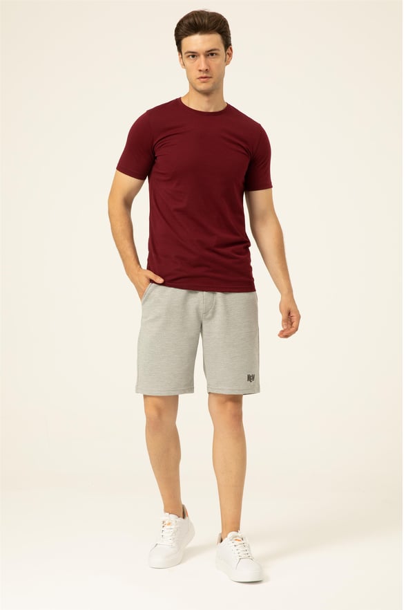 Koyu Bordo Regular Düz O Yaka  Tişört
