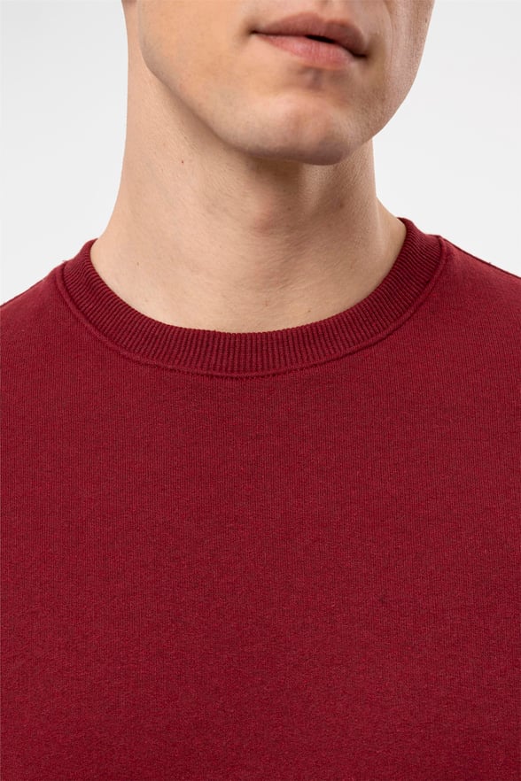 Koyu Bordo Regular Düz O Yaka  Triko